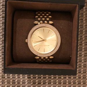 Gold Michael Kors Watch trimmed with pave stones